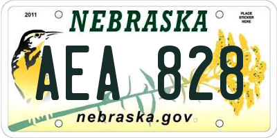 NE license plate AEA828