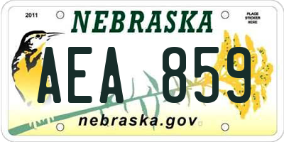 NE license plate AEA859