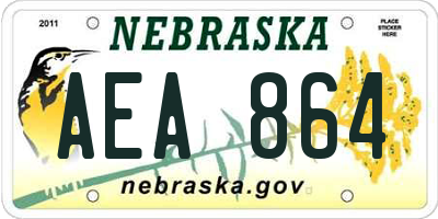 NE license plate AEA864