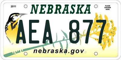 NE license plate AEA877