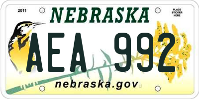NE license plate AEA992