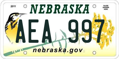 NE license plate AEA997