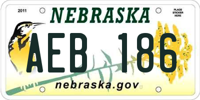 NE license plate AEB186