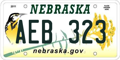 NE license plate AEB323