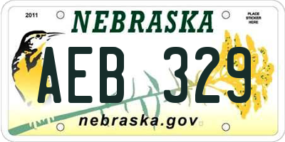 NE license plate AEB329