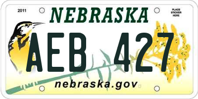 NE license plate AEB427