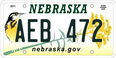 NE license plate AEB472