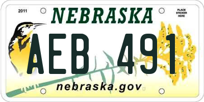 NE license plate AEB491