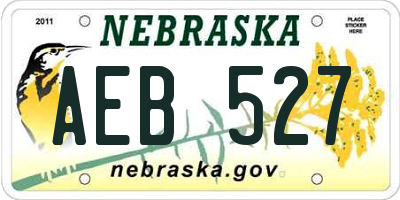 NE license plate AEB527