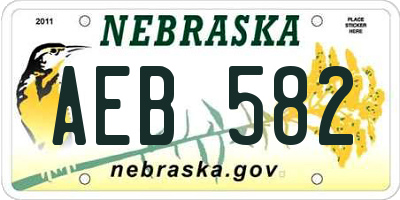 NE license plate AEB582
