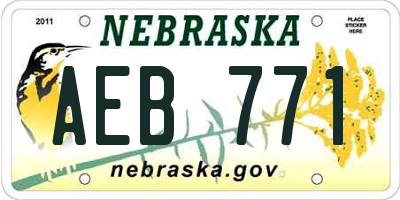 NE license plate AEB771