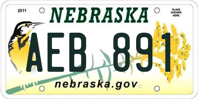NE license plate AEB891