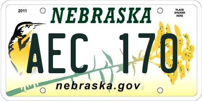 NE license plate AEC170