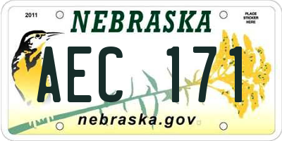 NE license plate AEC171