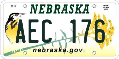 NE license plate AEC176