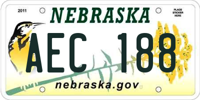 NE license plate AEC188