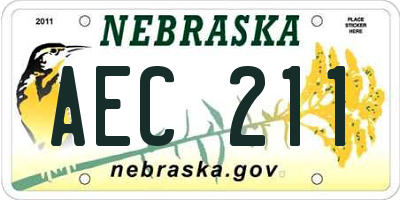 NE license plate AEC211