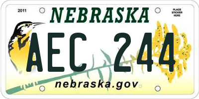 NE license plate AEC244