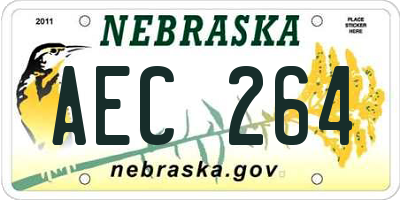 NE license plate AEC264