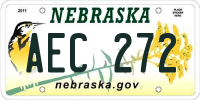 NE license plate AEC272