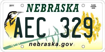 NE license plate AEC329