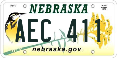 NE license plate AEC411