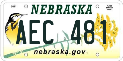 NE license plate AEC481