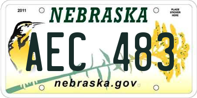 NE license plate AEC483
