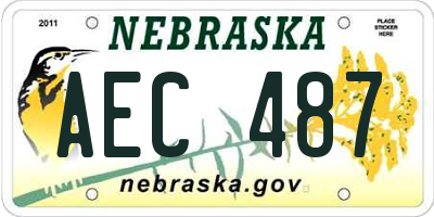 NE license plate AEC487