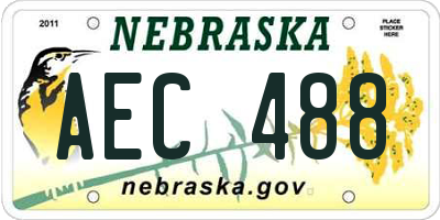 NE license plate AEC488