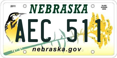 NE license plate AEC511