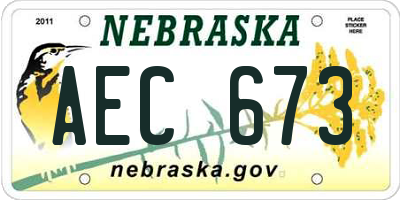 NE license plate AEC673