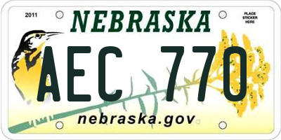 NE license plate AEC770