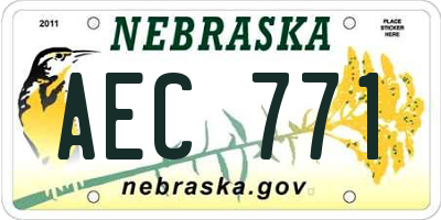 NE license plate AEC771