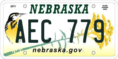 NE license plate AEC779
