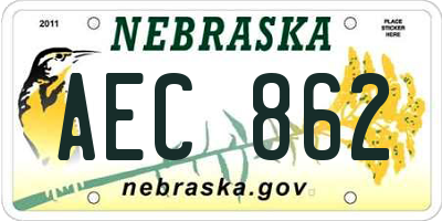 NE license plate AEC862