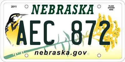 NE license plate AEC872