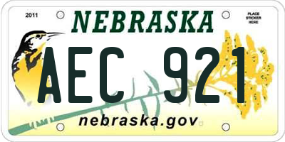NE license plate AEC921