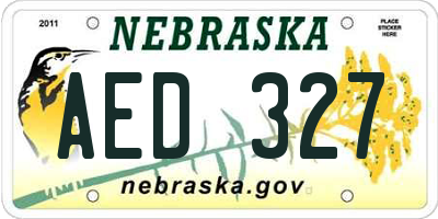NE license plate AED327