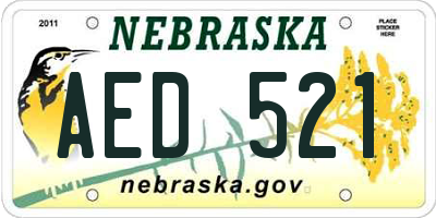 NE license plate AED521