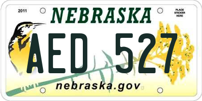 NE license plate AED527