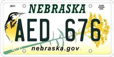 NE license plate AED676