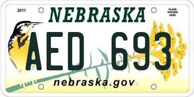 NE license plate AED693