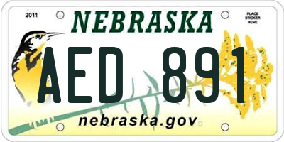 NE license plate AED891