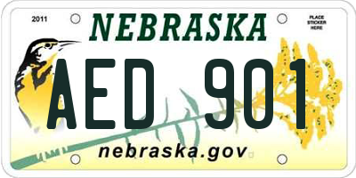 NE license plate AED901