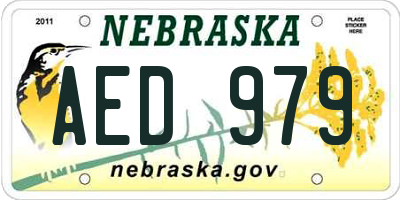 NE license plate AED979
