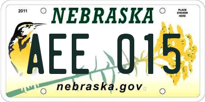 NE license plate AEE015