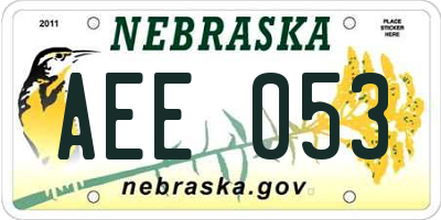 NE license plate AEE053