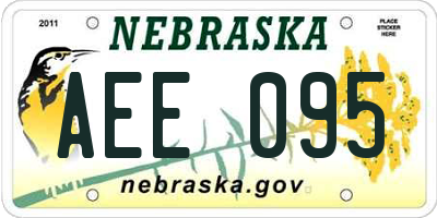 NE license plate AEE095