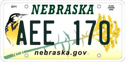 NE license plate AEE170